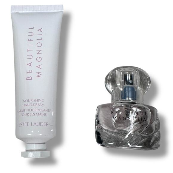 Estée Lauder Beautiful Magnolia Hand Cream 1 oz & EDP Fragrance Spray 0.14 oz - Picture 1 of 6